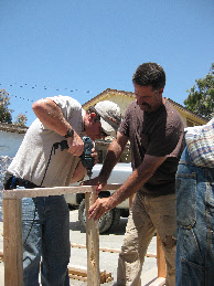 Bob and Scott Building bunk beds 5 amigos baja california, mexico, Vicente Guerrero 